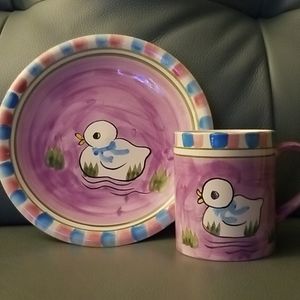 9 inch duck plate and 12 oz duck cup